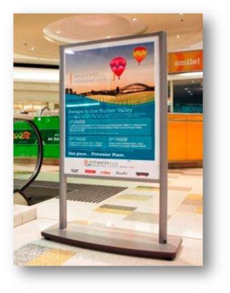 shop the mall poster stand